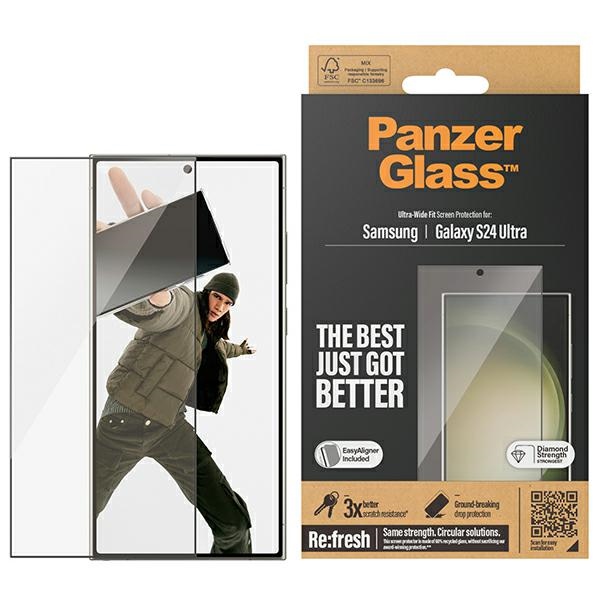 PanzerGlass Ultra-Wide Fit grūdintas stiklas su aplikatoriumi Samsung Galaxy S24 Ultra
