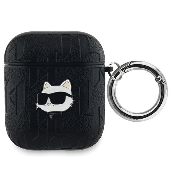 Karl Lagerfeld Monogram Choupette AirPods 1/2 dėklas - juodas