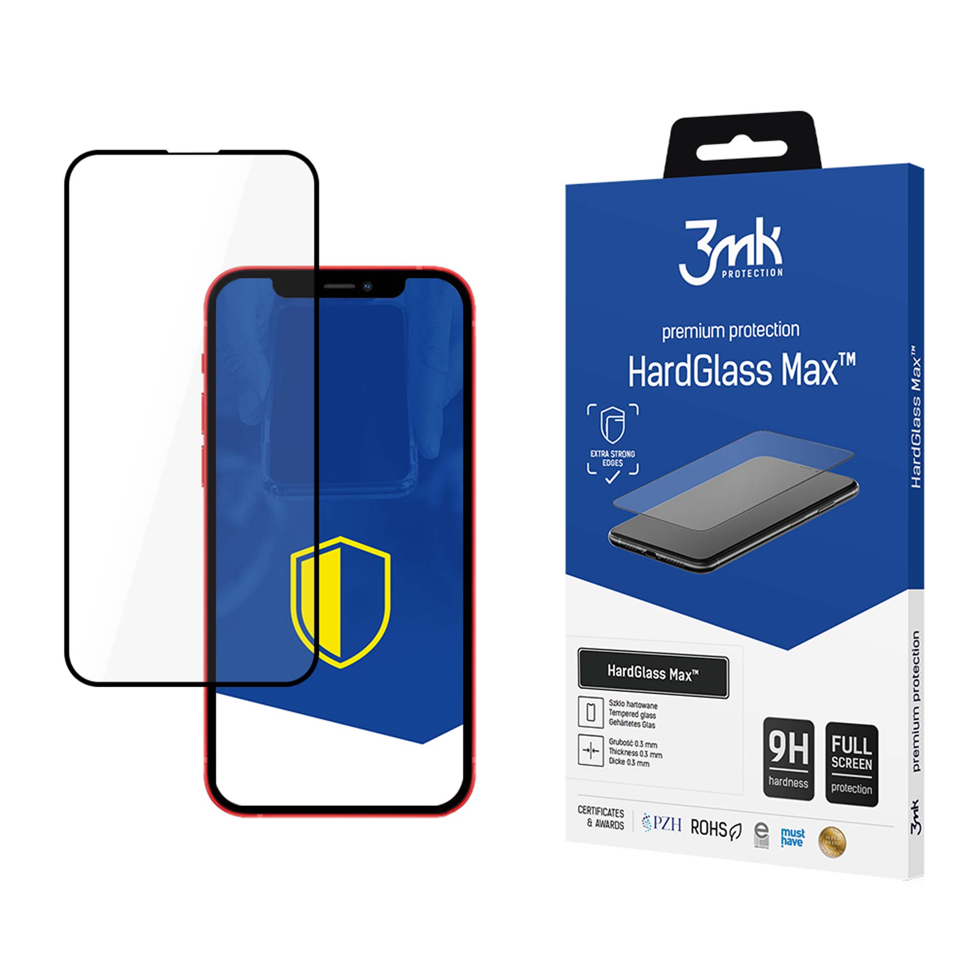 9H 3mk HardGlass Max™ apsauginis stiklas iPhone 13