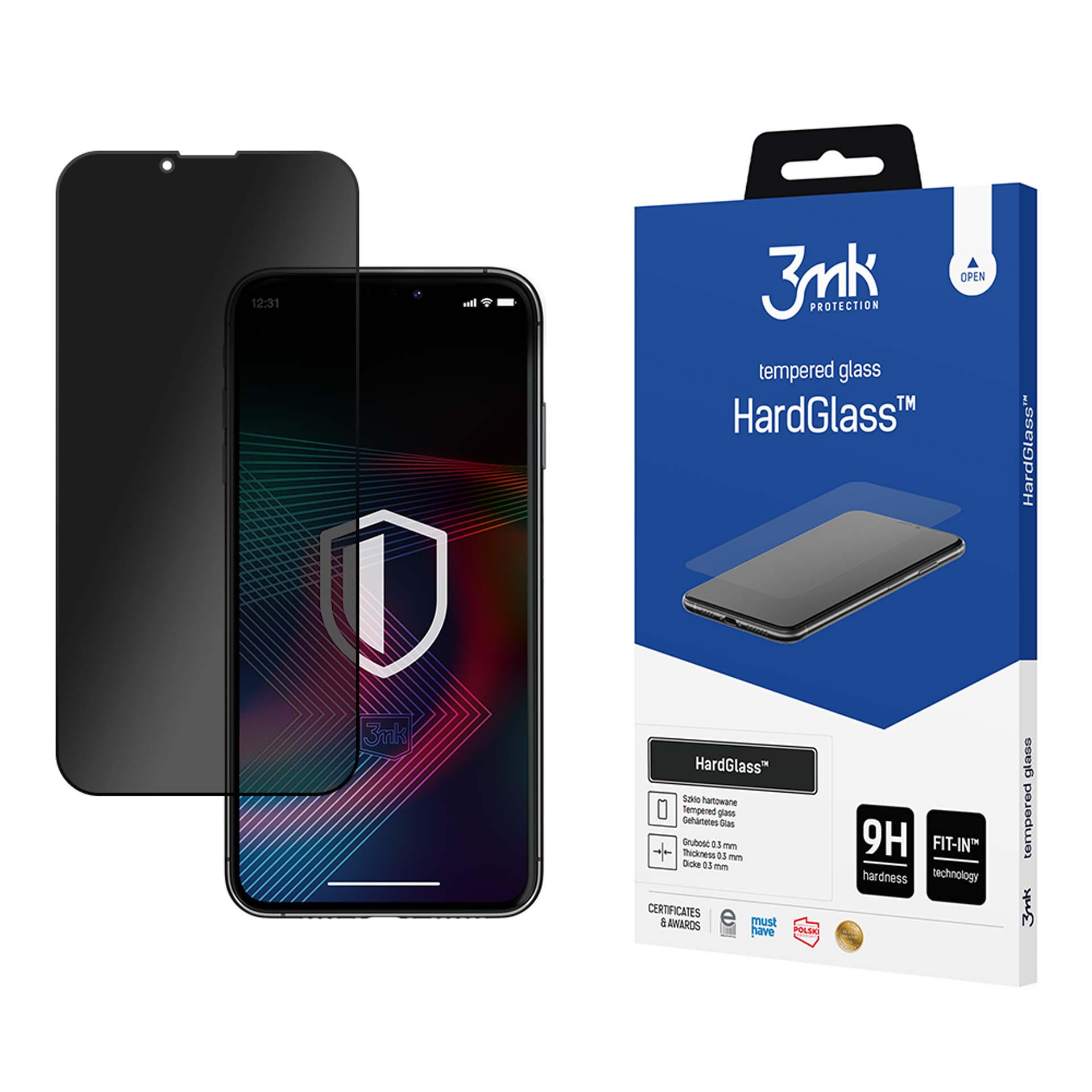9H privatumo stiklas 3mk HardGlass Max Privacy™ iPhone 13 / 13 Pro