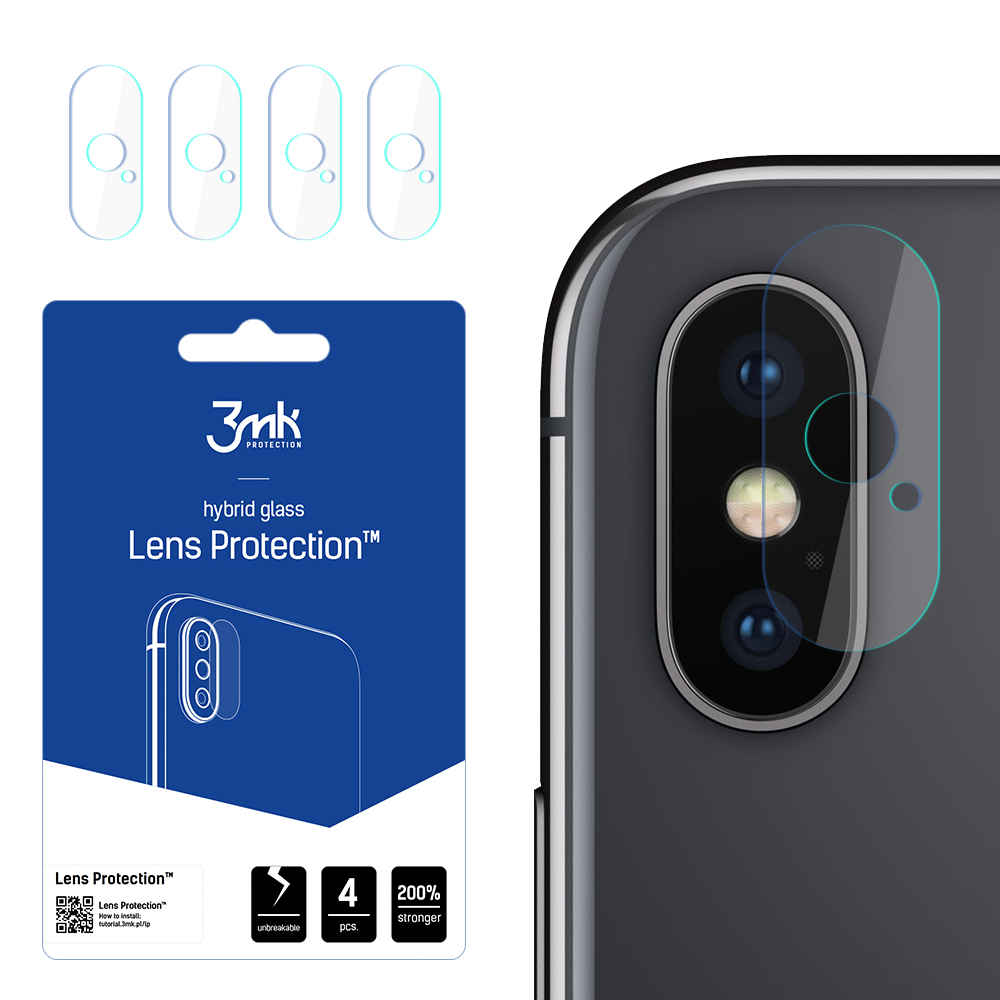 3mk Lens Protection™ hibridinis kameros stiklas iPhone X
