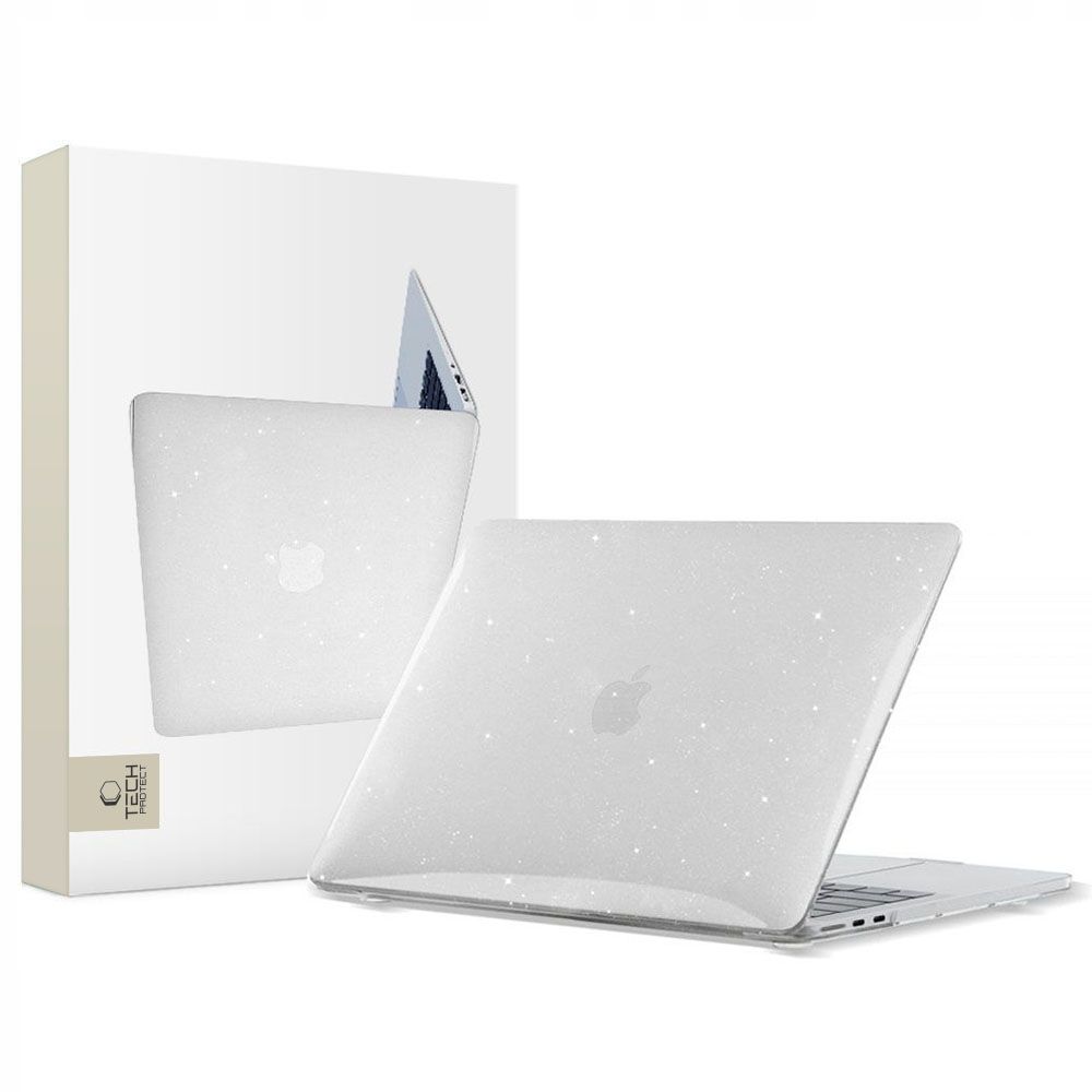 Tech-Protect SmartShell dėklas MacBook Air 13" M2 / M3 / 2022-2024 - Skaidrus-blizgantis