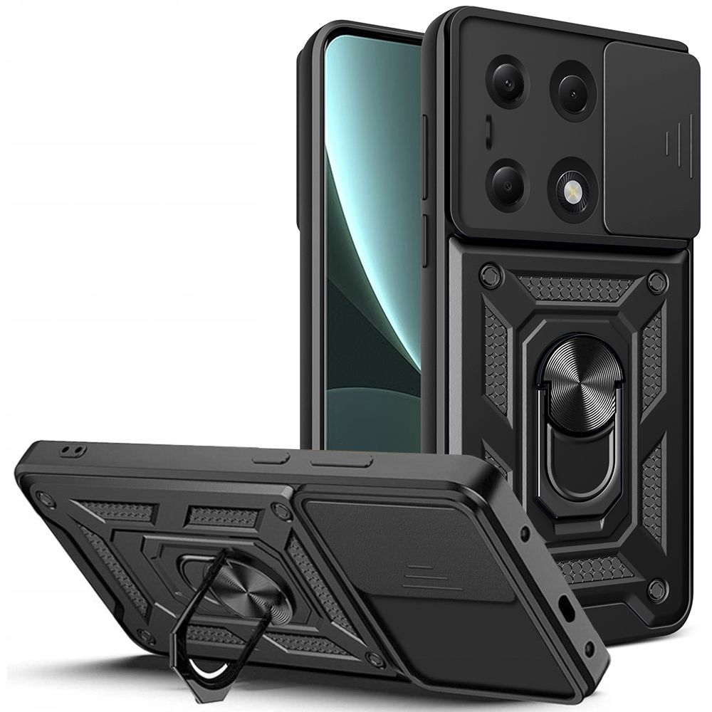 Tech-Protect CamShield Pro Dėklas telefonui Xiaomi Redmi Note 13 Pro 4G / LTE / Poco M6 Pro 4G / LTE - juodas