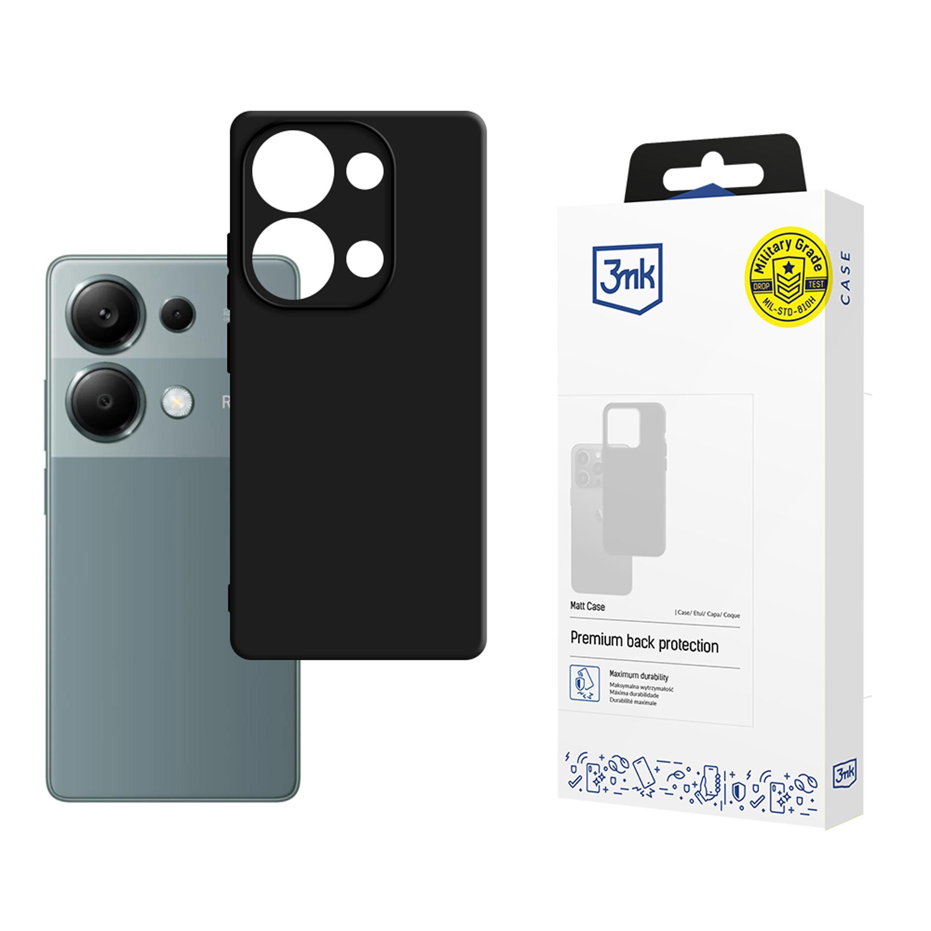 3mk Matinis dėklas telefonui Xiaomi Redmi Note 13 Pro - juodas