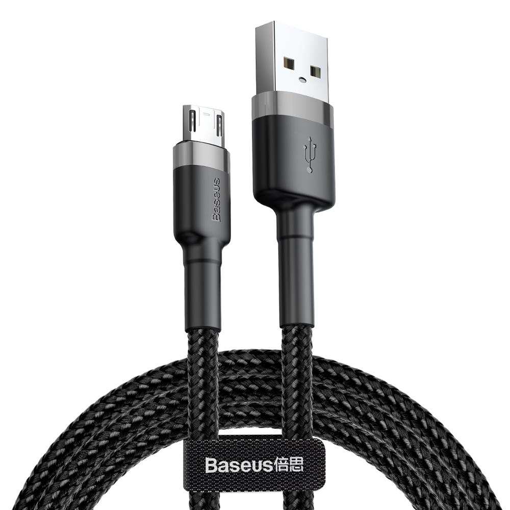 Baseus kabelis Cafule USB - microUSB 0,5 m 2,4A pilkas-juodas