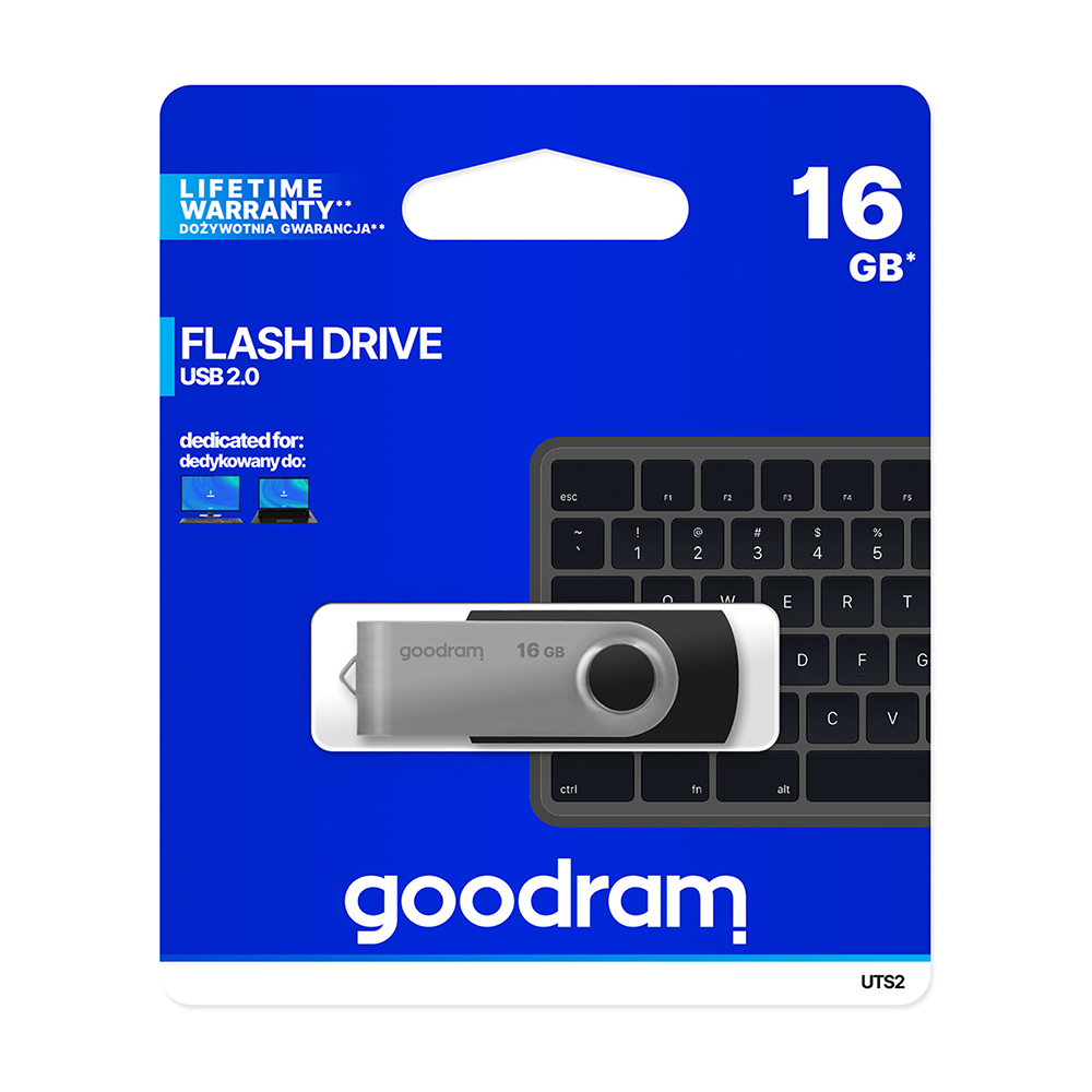 Goodram atmintukas 16GB USB 2.0 Twister juodas