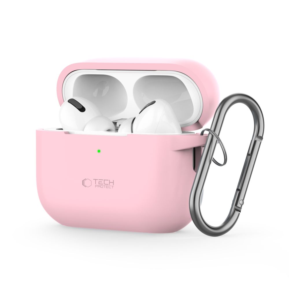 Tech-Protect silikoninis dėklas su kabliuku Apple AirPods Pro 1 / 2 - rožinis
