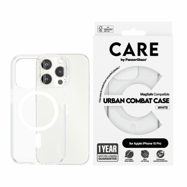 CARE by PanzerGlass Urban Combat dėklas MagSafe iPhone 15 Pro - baltas