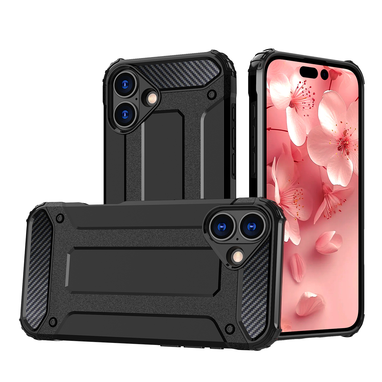 Hybrid Armor dėklas telefonui iPhone 16 - juodas