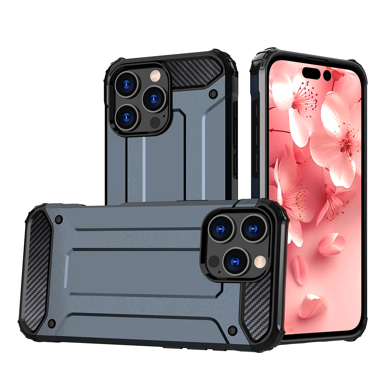 Hybrid Armor dėklas telefonui iPhone 16 Pro Max - mėlynas