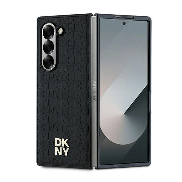 DKNY Dėklas telefonui Samsung Galaxy Z Fold6 su kartotiniu dizainu Stack Logo - juodas