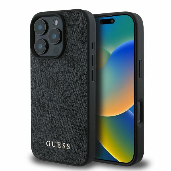 Guess 4G Classic dėklas telefonui iPhone 16 Pro Max - juodas