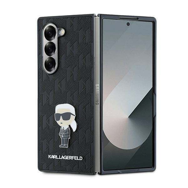 Karl Lagerfeld Saffiano Ikonik Pin dėklas Samsung Galaxy Z Fold 6 - Juodas