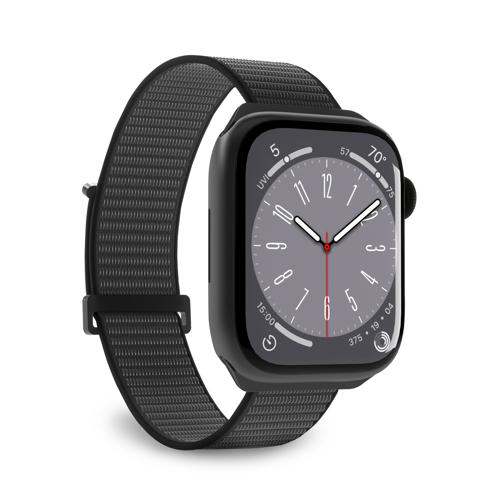 Puro Sport nailoninis dirželis Apple Watch 38 / 40 / 41 mm – juodos spalvos