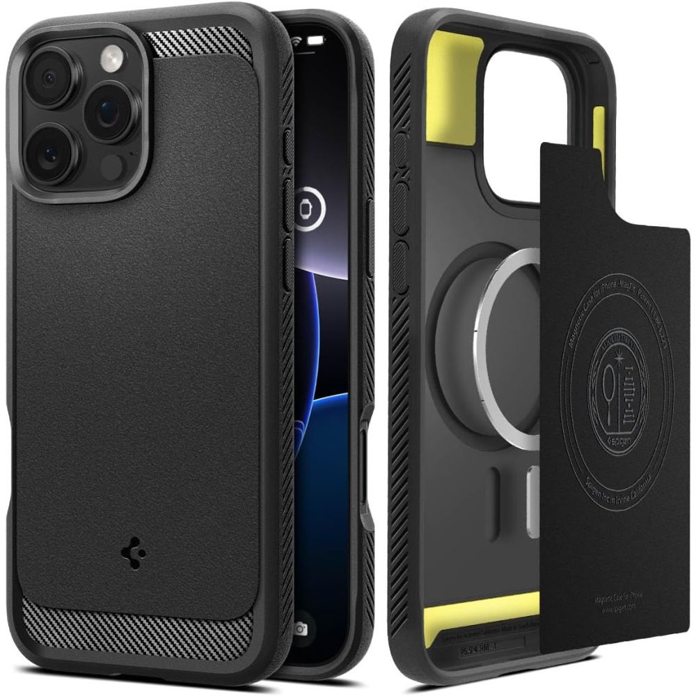 Spigen Rugged Armor Magnetinis dėklas iPhone 16 Pro Max - juodas