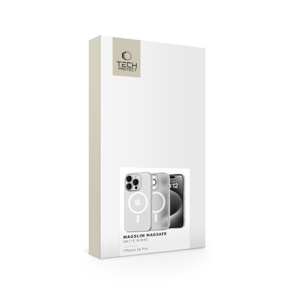 Tech-Protect MagSlim Magnetinis dėklas telefonui iPhone 16 Pro - baltas