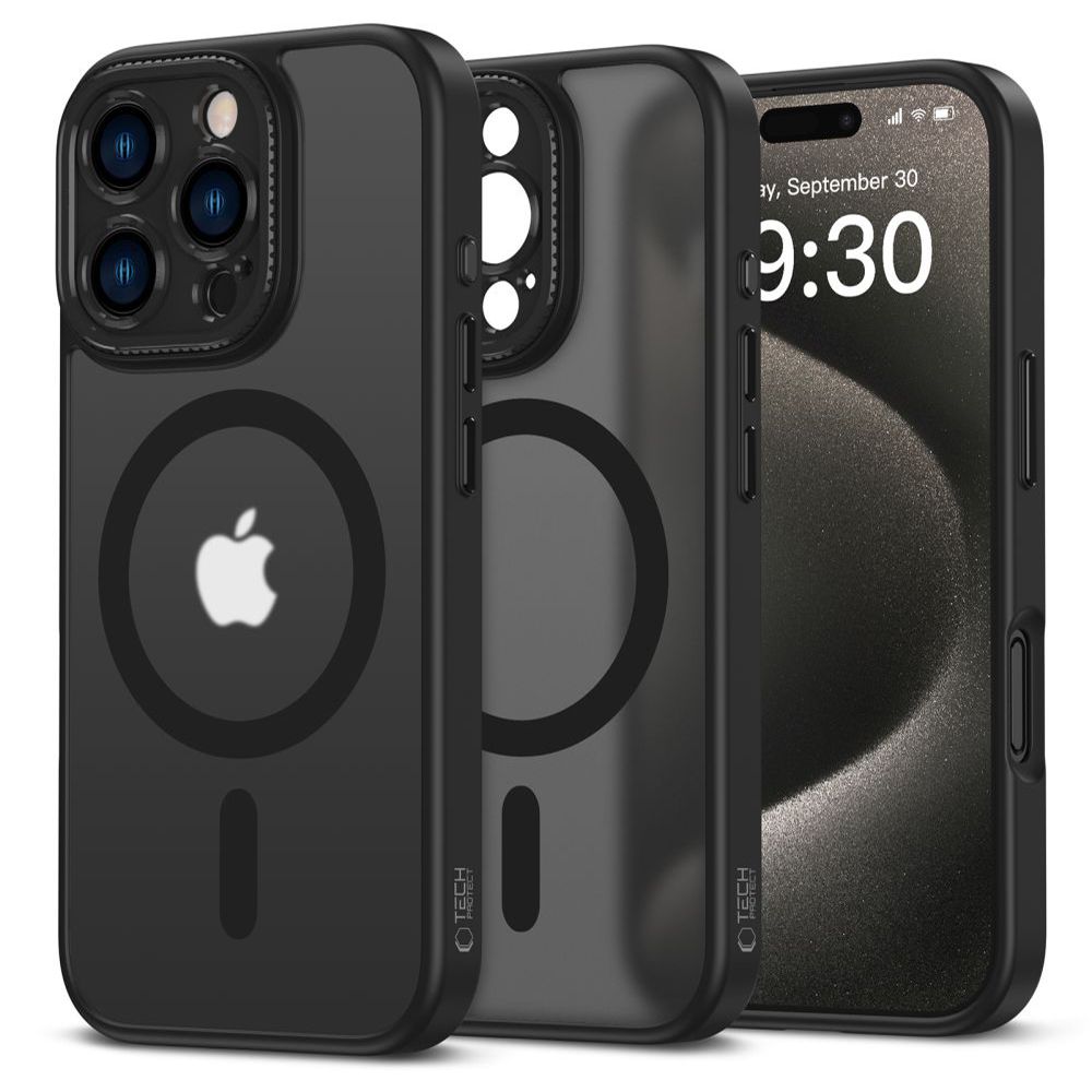 Tech-Protect MagCam Magnetinis iPhone 16 Pro dėklas - pusiau permatomas