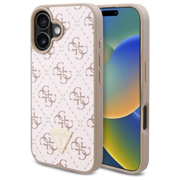 Guess naujas 4G trikampis dėklas telefonui iPhone 16 - balta