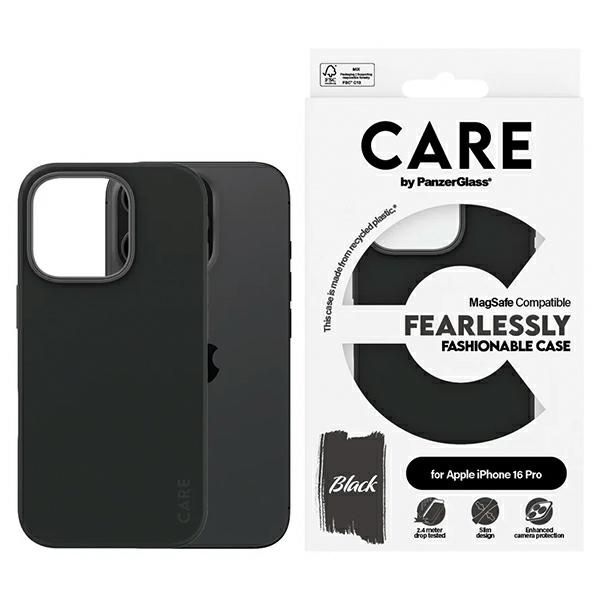 CARE by PanzerGlass madingas dėklas telefonui iPhone 16 Pro 6.3" juodas Magnetinis 1378