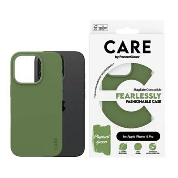 CARE by PanzerGlass madingas dėklas telefonui iPhone 16 Pro 6.3" žalias Magnetinis 1386