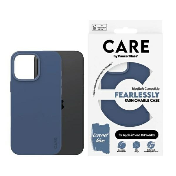 CARE by PanzerGlass Mados dėklas telefonui iPhone 16 Pro Max 6.9" mėlynas/mėlynas Magnetinis 1384