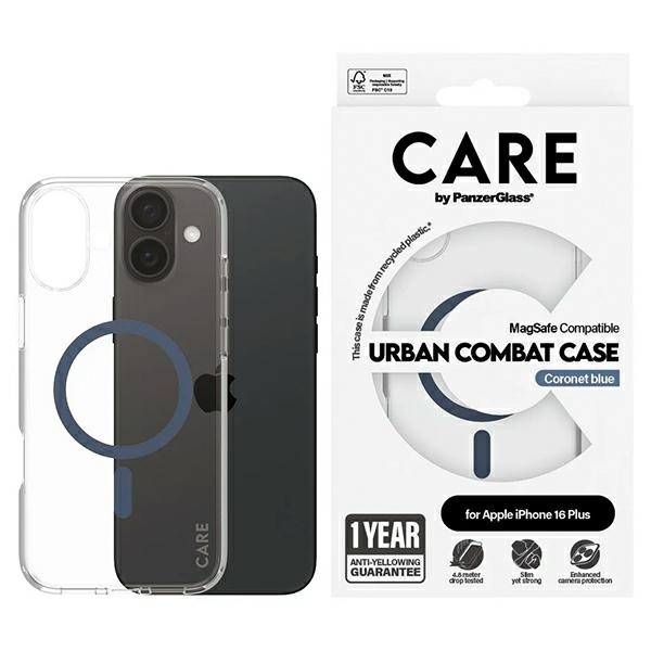 CARE by PanzerGlass Flagmano dėklas telefonui iPhone 16 Plus 6.7" mėlynas/mėlynas Magnetinis 1367