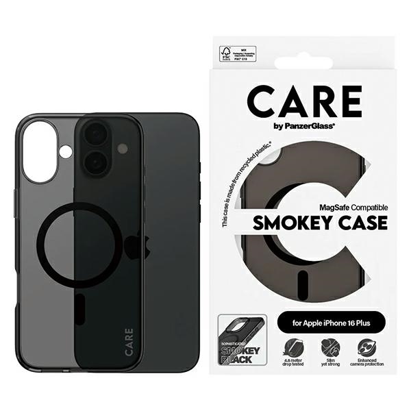 CARE by PanzerGlass Flagmano dėklas telefonui iPhone 16 Plus 6.7" dūminis/dūminis Magnetinis 1351