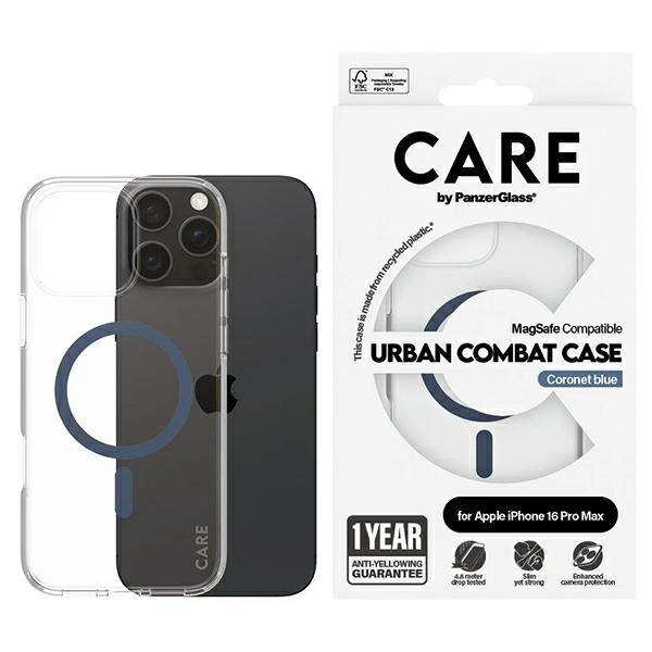 CARE by PanzerGlass Flagmano dėklas telefonui iPhone 16 Pro Max 6.9" mėlynas/mėlynas Magnetinis 1368