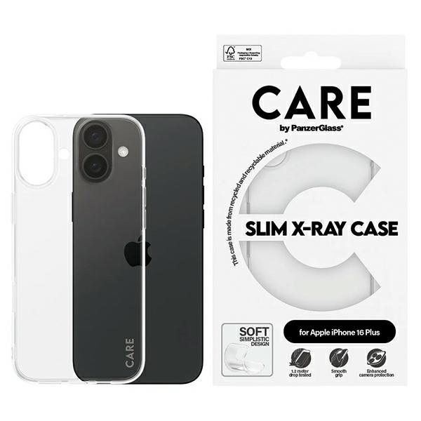 CARE by PanzerGlass X-Ray Soft Basic dėklas telefonui iPhone 16 Plus 6.7" skaidrus 1443