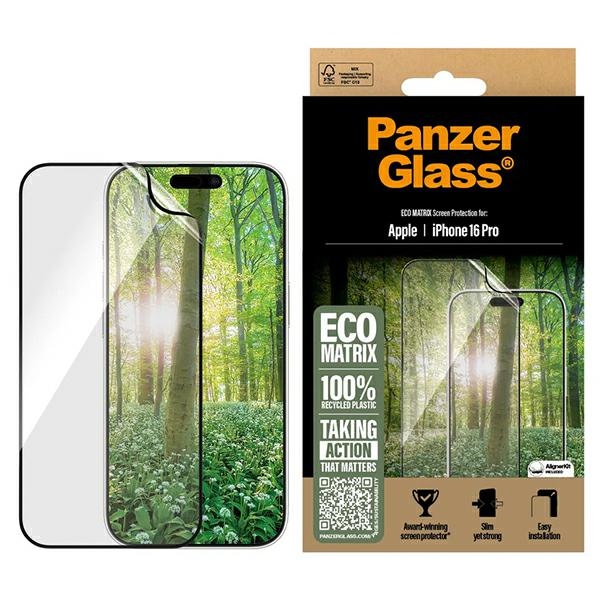 PanzerGlass MATRIX apsauginis stiklas iPhone 16 Pro 6.3" itin platus 2870