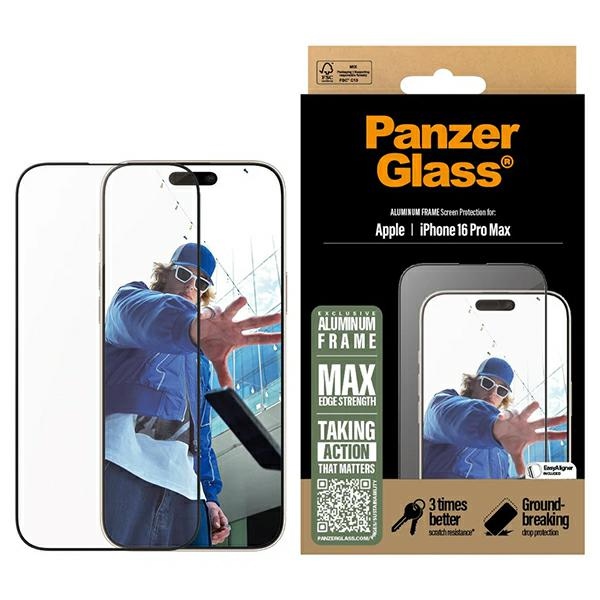 PanzerGlass apsauginis stiklas aliuminio rėmas iPhone 16 Pro Max 6.9" itin platus 2852