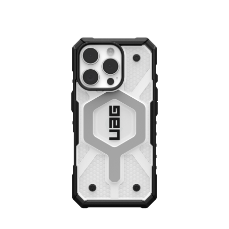 UAG Pathfinder skaidrus Magnetinis dėklas iPhone 16 Pro - baltas