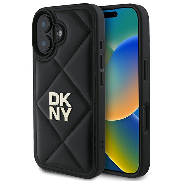 DKNY putuotas Stack logotipas dėklas telefonui iPhone 16 - juodas