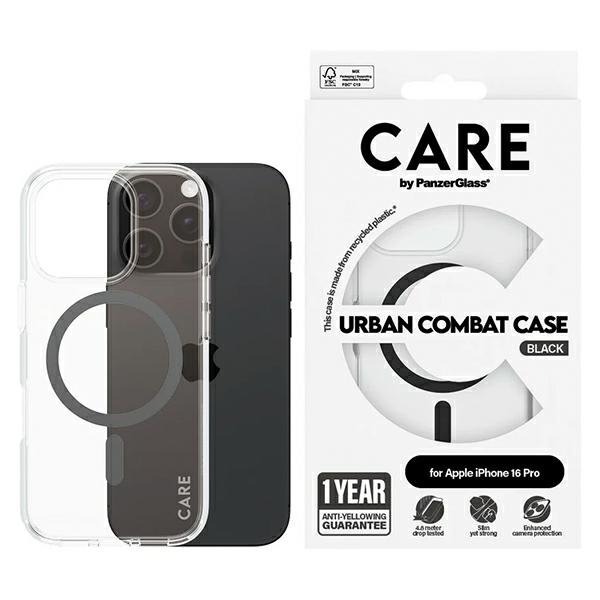 CARE by PanzerGlass Flagship dėklas iPhone 16 Pro 6.3" juodas/juodas magnetinis 1346
