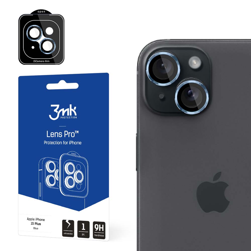 3mk Lens Protection Pro Kameros apsauga su mėlynu rėmeliu iPhone 15 Plus