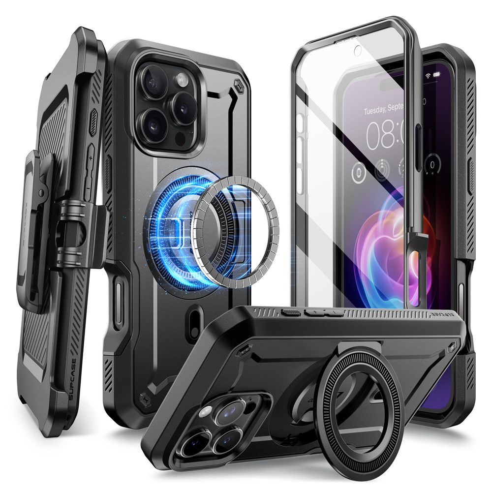 Supcase UB Pro Mag MagSafe dėklas iPhone 16 Pro Max - juodas