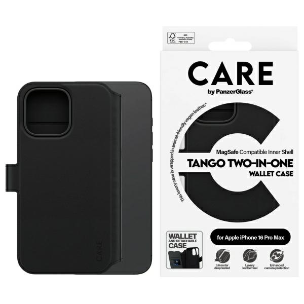 CARE by PanzerGlass Tango 2in1 piniginė Magnetinis dėklas telefonui iPhone 16 Pro Max - juodas
