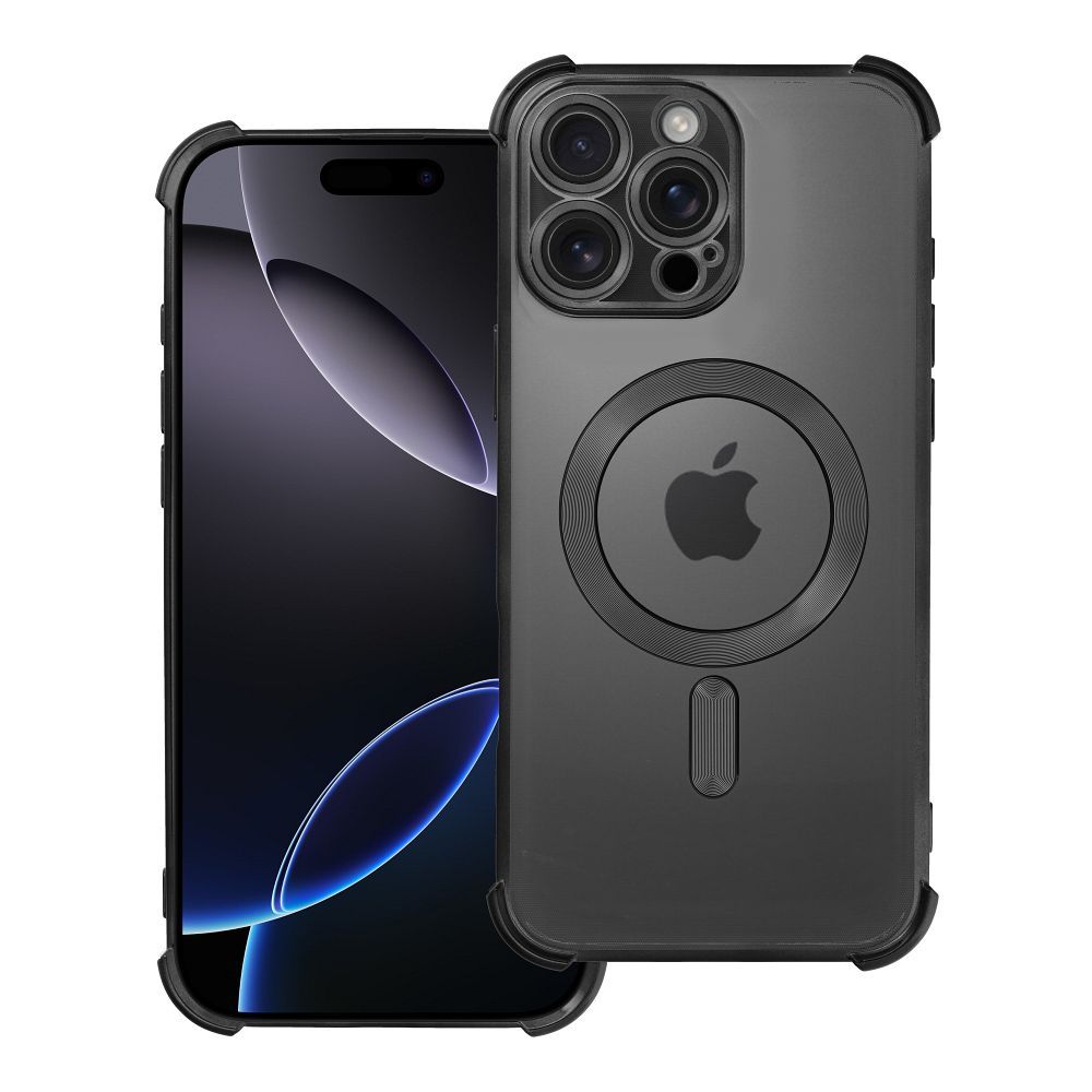 Dėklas telefonui ANTISHOCK ELECTRO skirtas IPHONE 16 Pro Max, suderinamas su MagSafe, juodas