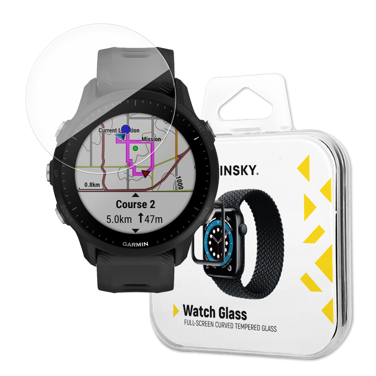 Wozinsky Pilno klijavimo grūdintas stiklas Garmin Forerunner 965 (2 vnt.)