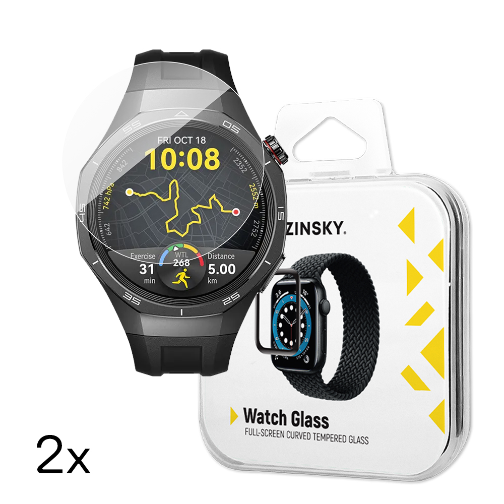 Wozinsky pilno klijavimo grūdintas stiklas Huawei Watch GT 5 / GT 5 Pro / GT 4 / GT 4 Pro / GT 3 / GT 3 Pro 46mm (2 vnt.)