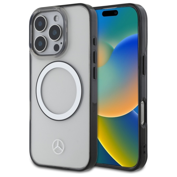 Mercedes Spausdintas Logotipas Magnetinis Dėklas iPhone 16 Pro Max - Skaidrus