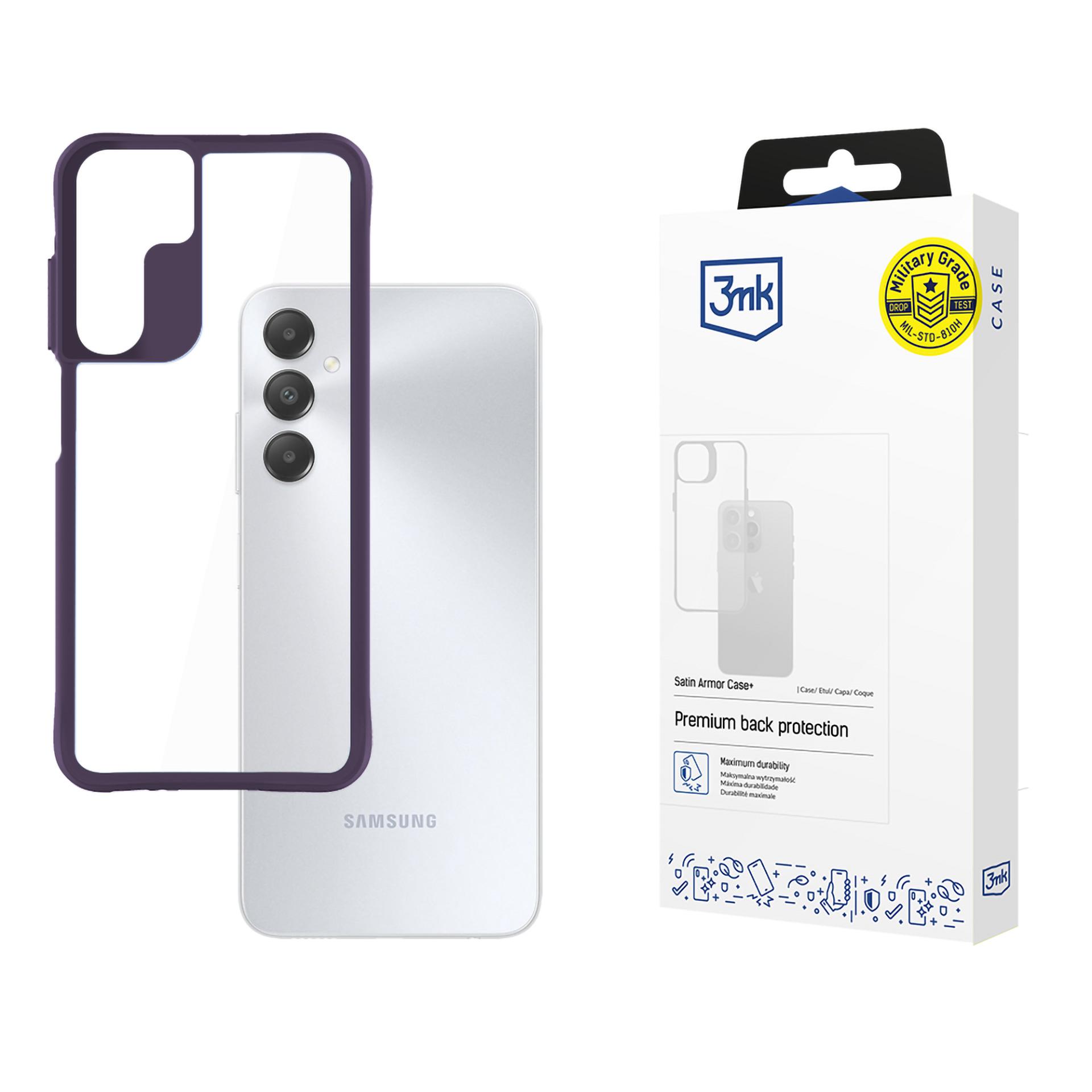3mk Satin Armor dėklas telefonui violetinis Samsung Galaxy A15 5G - permatomas
