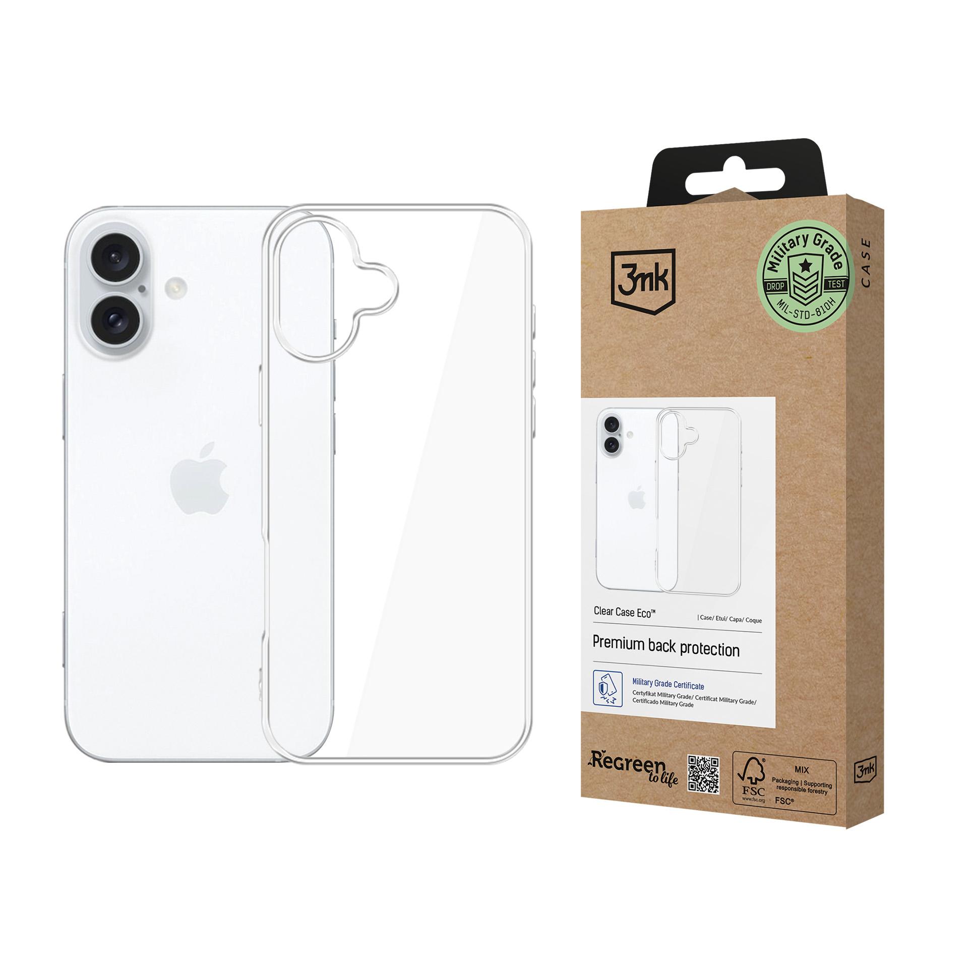 3mk Skaidrus Dėklas Eco Apple iPhone 16 plus - skaidrus