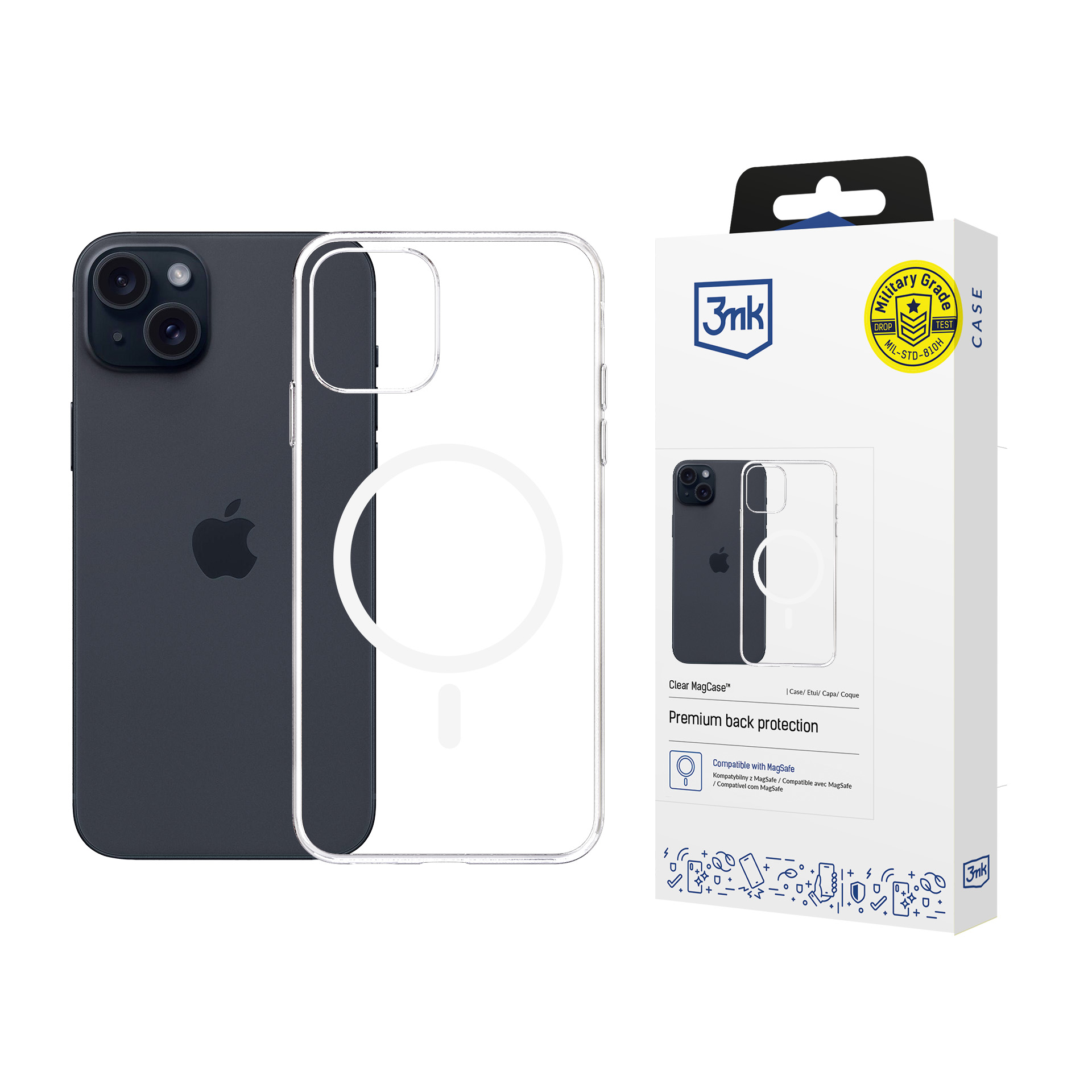 3mk Skaidrus Magnetinis dėklas Apple iPhone 15 Plus - skaidrus