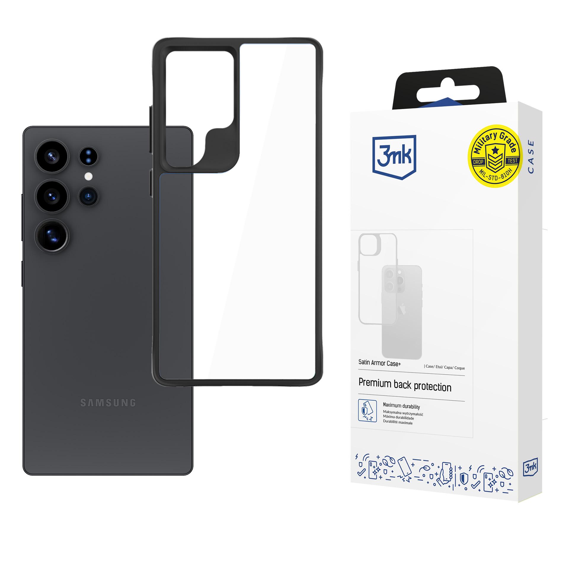 3mk Satin Armor Dėklas Samsung Galaxy S25 Ultra - skaidrus