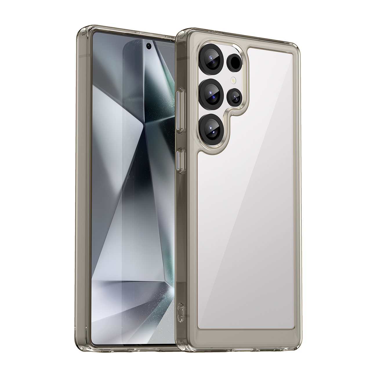 Dėklas telefonui (m) su gelio rėmeliu Samsung Galaxy S25 Ultra - skaidrus juodas (m)