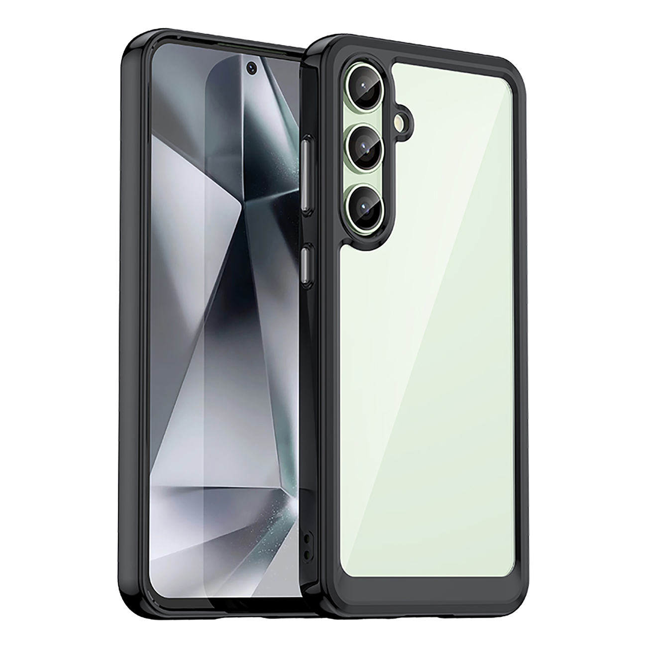 Kosmoso dėklas su gelio rėmu Samsung Galaxy S24 FE - juodas