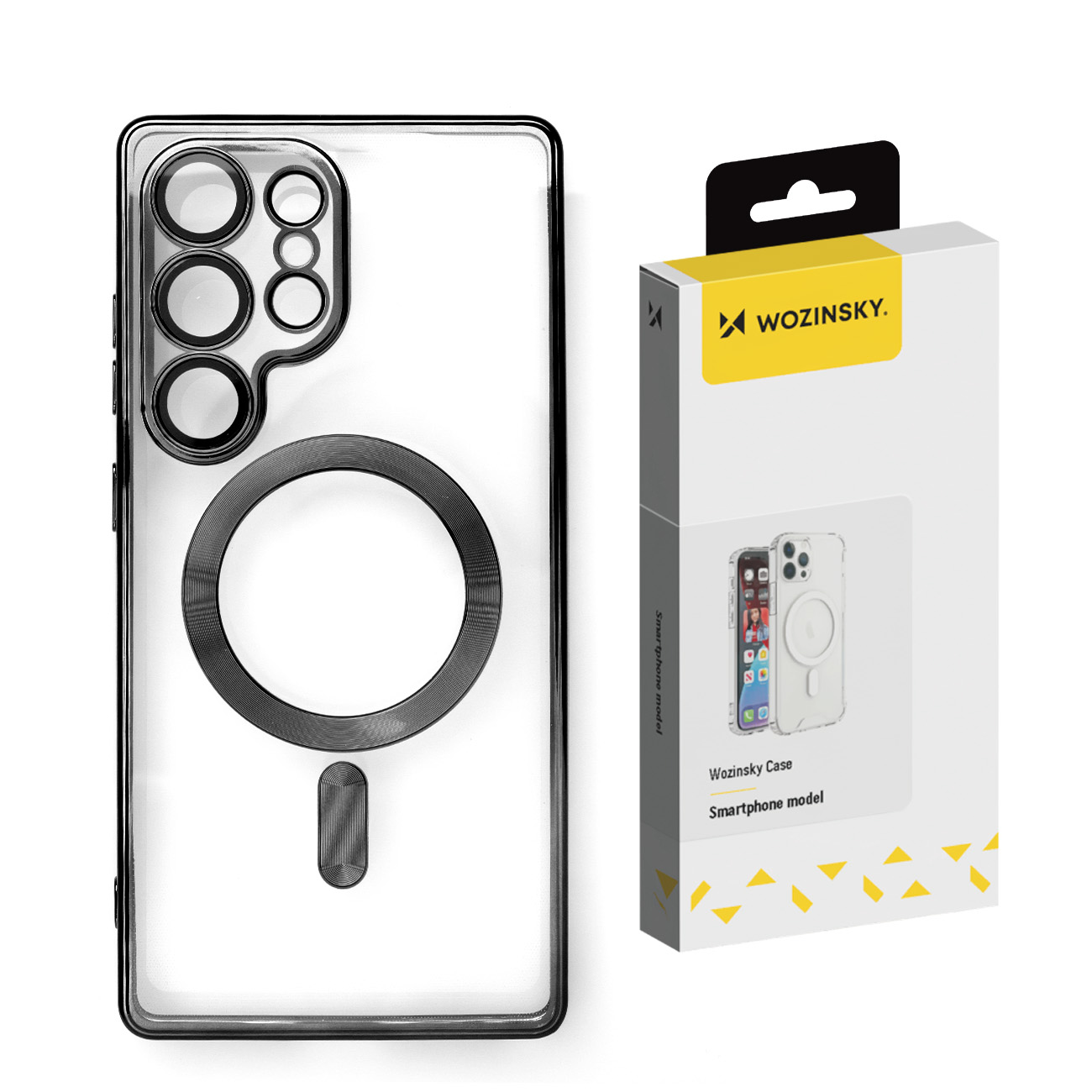 Wozinsky Elektroplatinis dėklas telefonui Samsung Galaxy S25 su MagSafe – juodas