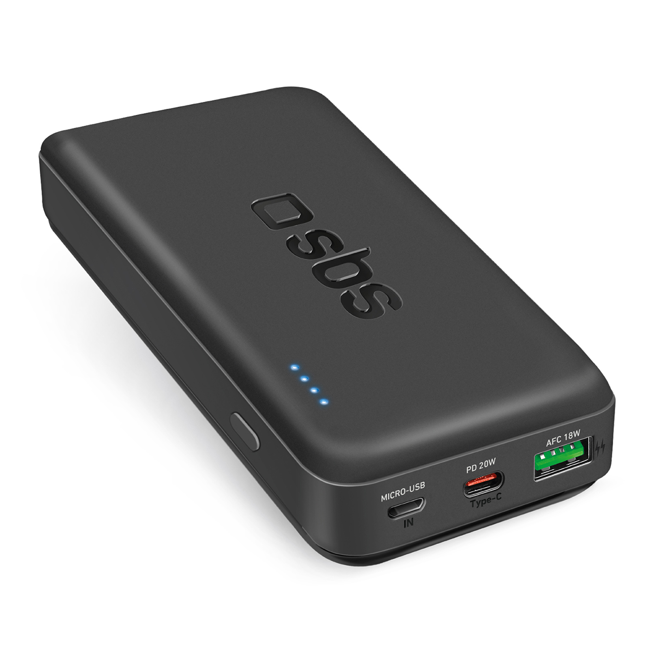 Išorinė baterija SBS TTBB20000PD20K 20000 mAh 20W PD USB-C, USB-A, Micro-USB - juoda