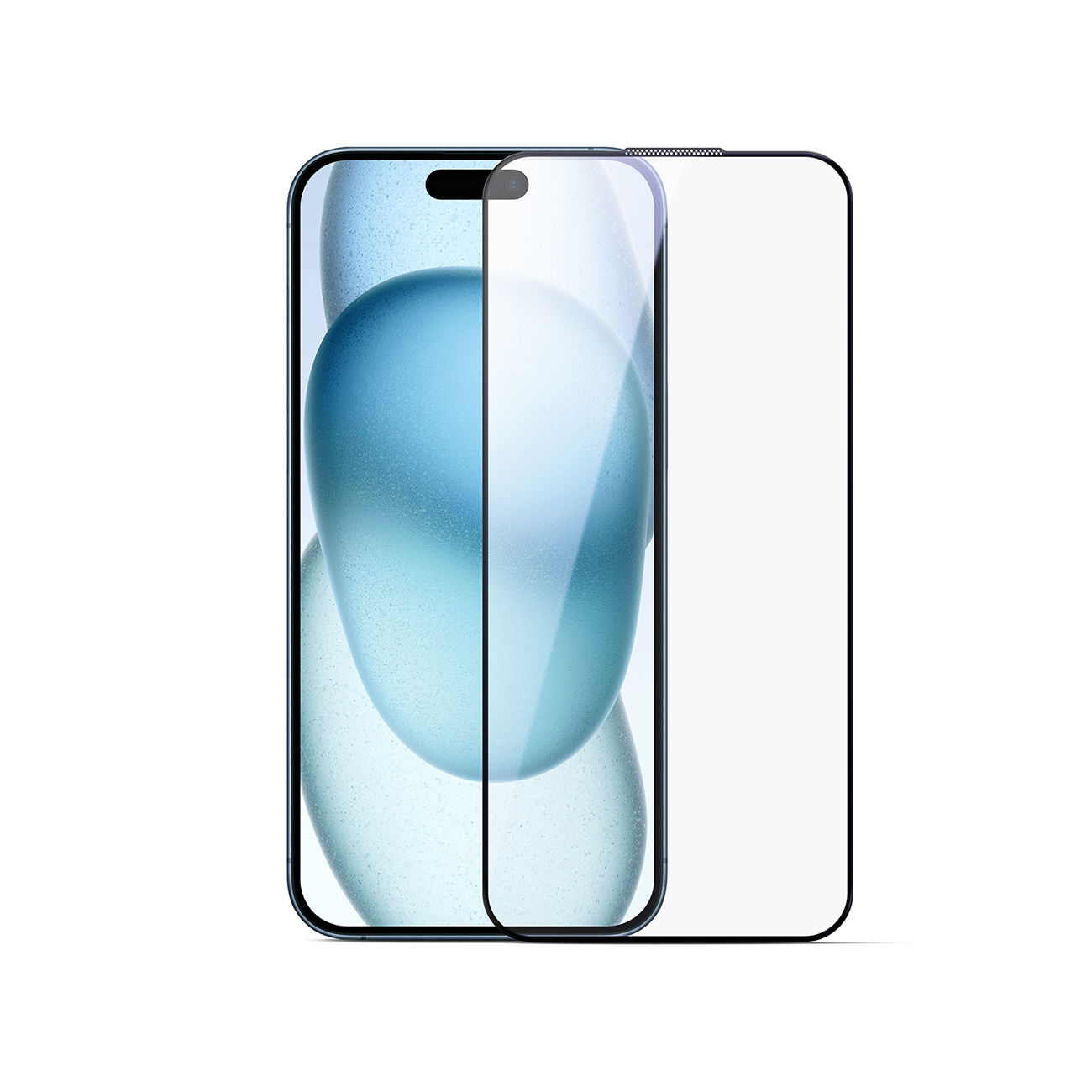 Joyroom JR-MLG0284 2.5D Anti-mėlynos šviesos + Dulkių nepraleidžiantis grūdintas stiklas su juodu rėmeliu iPhone 15/16